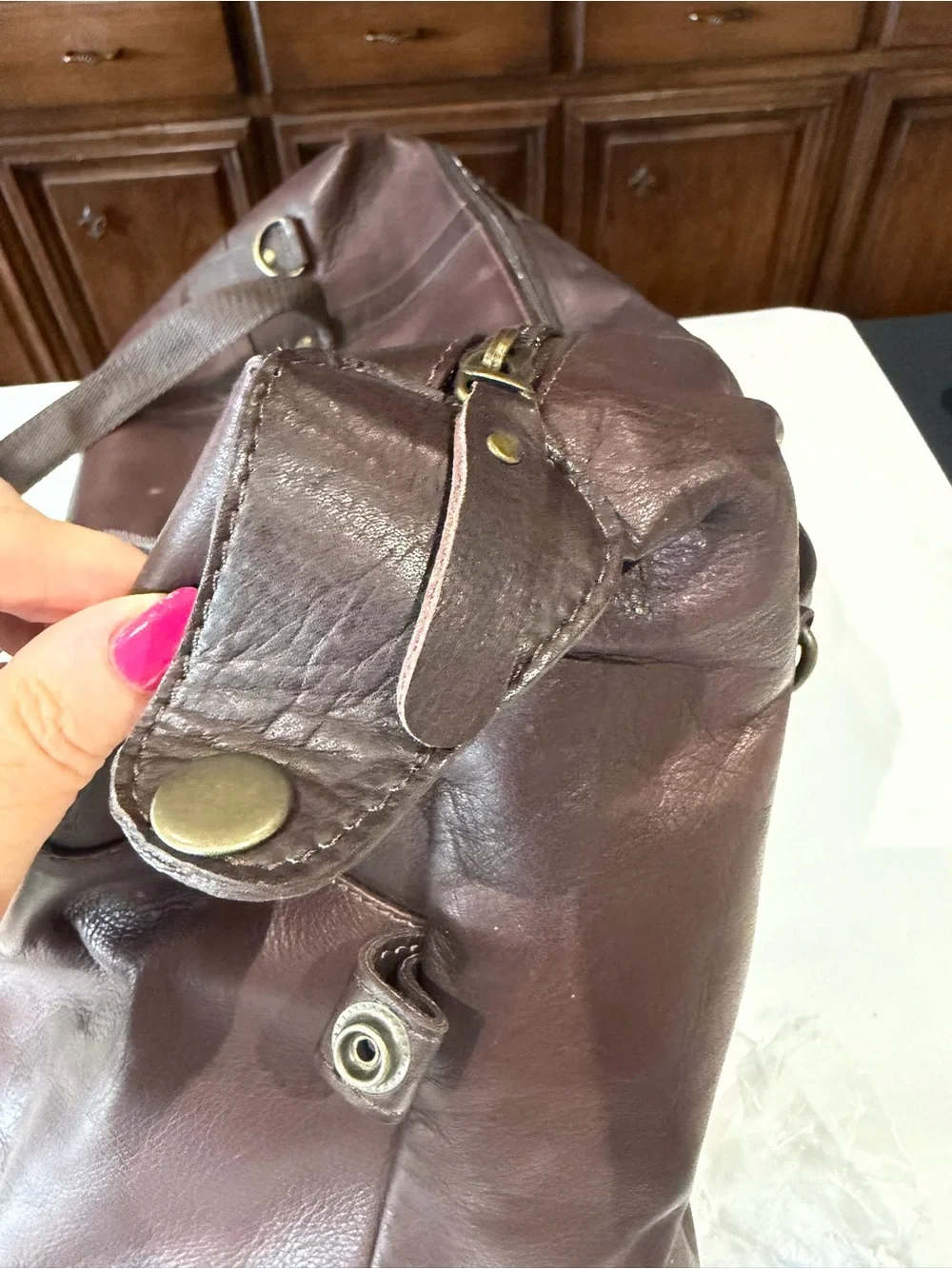Men's Leather Weekender Bag - Brown Claire Chase FCA